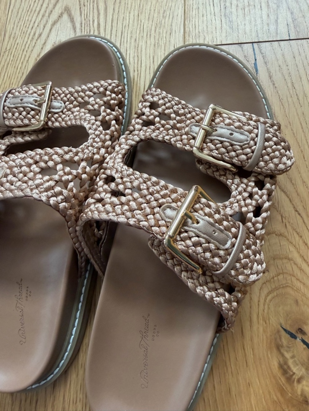 Woven Double-Buckle Women's Sandals